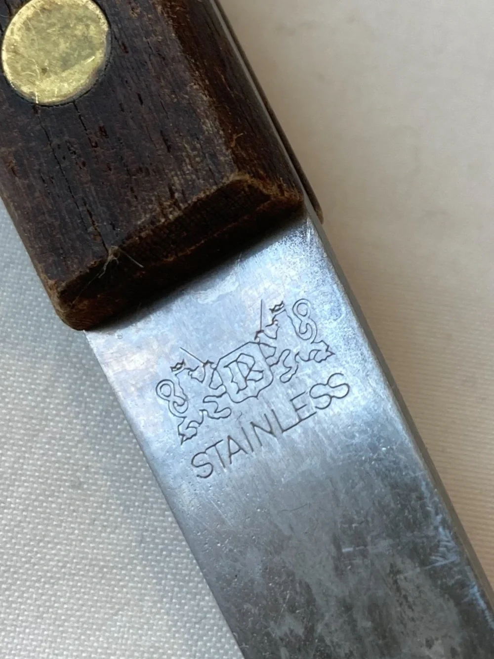 Vintage Stainless Steel Spoon Wooden Rivet Handle Farmhouse Cottagecore Kitchen